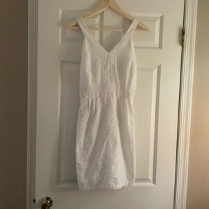 White eyelet dress with hidden side zipper